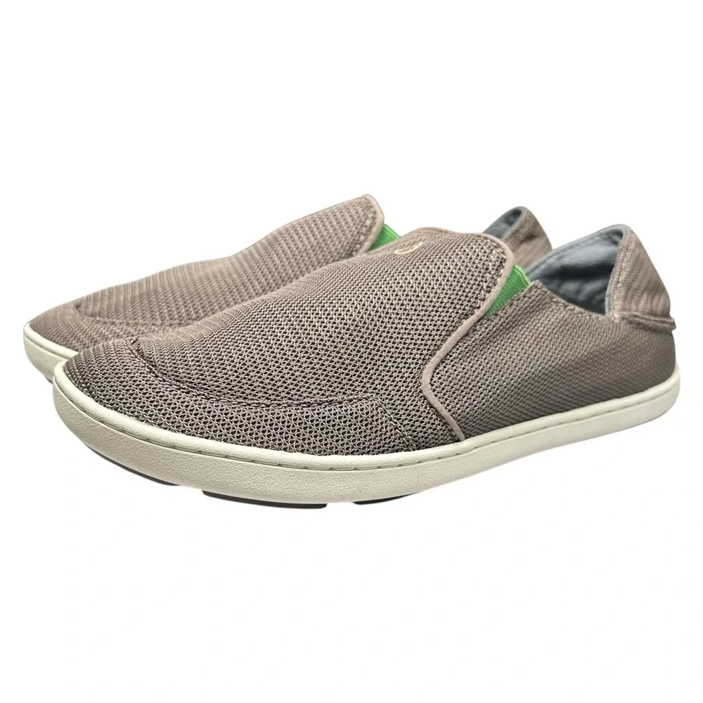 Olukai Nohea Mesh 10188-13AP Mustang Lime Peel SlipOn Shoes Loafer Men's 7/EU 40